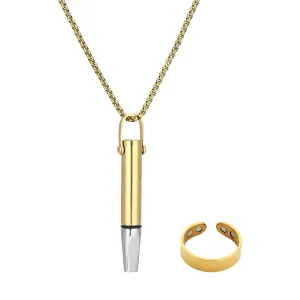 Breathing Necklace with Magnetic Ring Quitting Smoking Meditation